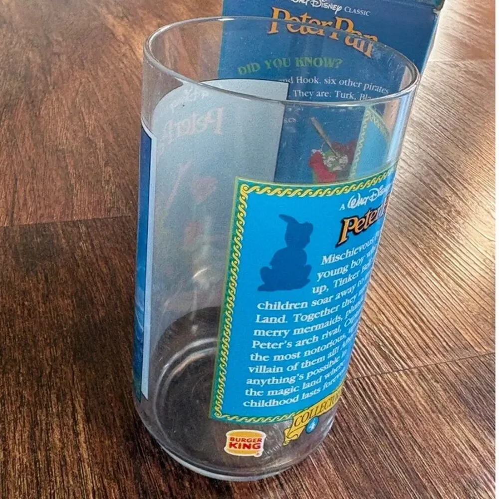 1994 Burger King Walt Disney Peter Pan Collector Series Plastic Cup Original Box